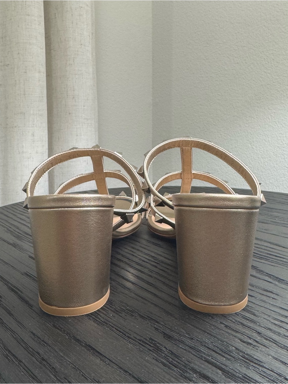 Valentino Garavani Rockstud Caged Slide Sandal Mules Gold 38.5 - Picture 8 of 10